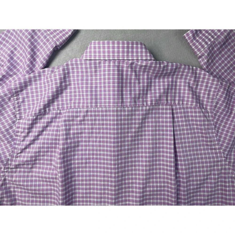 Oak Hill Premium Mens Gingham Non Iron Button Down Shirt 18 36/37 T - Picture 11 of 16